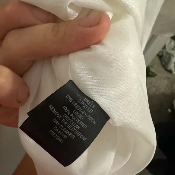 Jessica Howard linen blend white sleeveless dress 14p A-line party summer classy - Picture 3 of 4